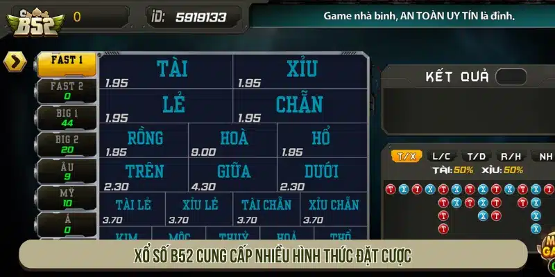 B52 - Link Tải Game Bài B52Club Đổi Thưởng Bom Tấn Sảnh xổ số cung cấp nhiều hình thức đặt cược